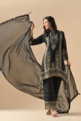 Sabhyata Ladies Western Kurti 3Pcs Set 254Kf2514 Black