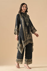 Sabhyata Ladies Western Kurti 3Pcs Set 254Kf2514 Black