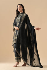 Sabhyata Ladies Western Kurti 3Pcs Set 254Kf2514 Black