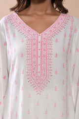 Sabhyata Ladies Western Kurti 2Pcs Set 254Sr895 Cream