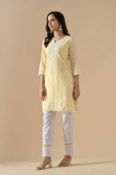 Sabhyata Ladies Western Kurti 2Pcs Set 254Sr985B Yellow