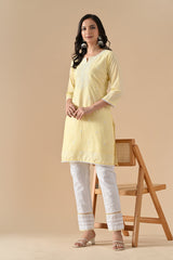Sabhyata Ladies Western Kurti 2Pcs Set 254Sr985B Yellow
