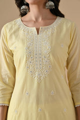 Sabhyata Ladies Western Kurti 2Pcs Set 254Sr985B Yellow