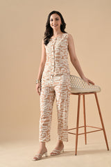 Sabhyata Ladies Western Kurti 2Pcs Set 255Aex03 Cream