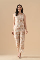 Sabhyata Ladies Western Kurti 2Pcs Set 255Aex03 Cream