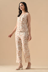 Sabhyata Ladies Western Kurti 2Pcs Set 255Aex03 Cream