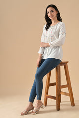 Sabhyata Ladies Western Kurti 1Pcs 255Bsk1442A White