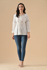 Sabhyata Ladies Western Kurti 1Pcs 255Bsk1442A White