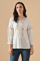 Sabhyata Ladies Western Kurti 1Pcs 255Bsk1442A White