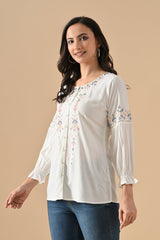 Sabhyata Ladies Western Kurti 1Pcs 255Bsk1442A White