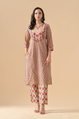 Sabhyata Ladies Western Kurti 2Pcs Set 255Sep2532 Beige