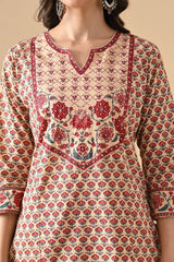 Sabhyata Ladies Western Kurti 2Pcs Set 255Sep2532 Beige
