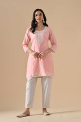 Sabhyata Ladies Western Kurti 2Pcs Set 255Sr1002 Peach