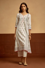 Sabhyata Ladies Western Kurti 3Pcs Set 256Ad529 A White