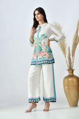 Sabhyata Ladies Western Kurti 3Pcs Set 256Alt2510 Cream