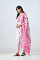 Sabhyata Ladies Western Kurti 3Pcs Set 256Sep2529 Cream