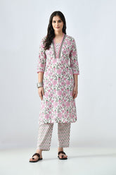 Sabhyata Ladies Western Kurti 2Pcs Set 256Sep2533 White