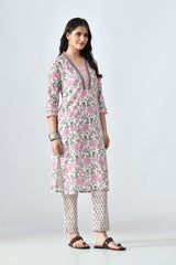 Sabhyata Ladies Western Kurti 2Pcs Set 256Sep2533 White