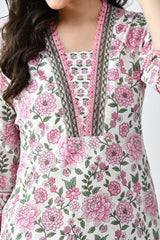 Sabhyata Ladies Western Kurti 2Pcs Set 256Sep2533 White