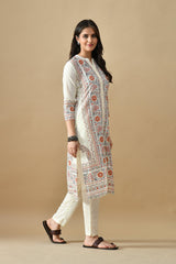 Sabhyata Ladies Western Kurti 3Pcs Set 257Ad558 Cream