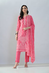 Sabhyata Ladies Western Kurti 3Pcs Set 258Ad702B Pink