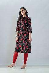 Black Sabhyata ladies western kurti featuring a stylish design, perfect for casual or semi-formal wear.