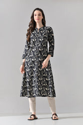 Black Printed Kurta