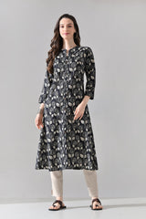 Black Printed Kurta