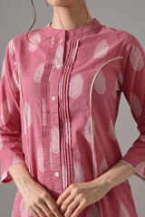 Pink Floral Printed Kurta