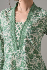 Cream Printed Kurta Set