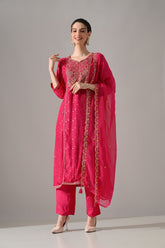 Pink Embroidered Kurta Set