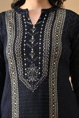 SABHYATA LADIES WESTERN W KURTI 2PCS SET 25ERSB8 NAVY