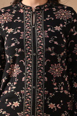 Winter Black Ethnic Motifs Woven Co-Ord Set