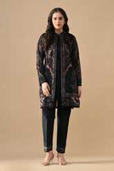 Winter Grey Printed Velvet Co-Ord Set