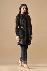 Winter Grey Printed Velvet Co-Ord Set