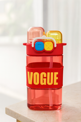Trendy “Vogue” Kids Water Bottle With Multi-Compartment Lid & Straw – Stylish Bpa-Free Leak-Proof Bottle (Red)Trendy “Vogue” Kids Water Bottle With Multi-Compartment Lid & Straw – Stylish Bpa-Free Leak-Proof Bottle (Red)