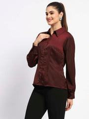 Madame Ladies Western Shirt F/S M4W18432 045 Wine