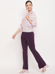 Madame Pink Elasticated Waist Cotton Floral Top