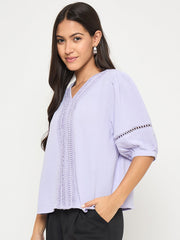 Madame Ladies Western Top H/S M5S18731 223 Lilac