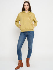 Madame Graphic Print Yellow Cotton Blend Sweatshirt