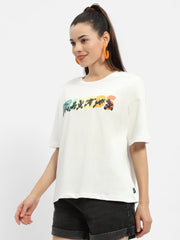 Madame Disney Graphic Print White Regular T-Shirt