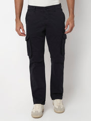 Spykar Mens Casual Trouser Mtrcg1Be032 Navy Blue