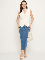 Madame Ladies Western Woolen Top M5W16042 001 Beige