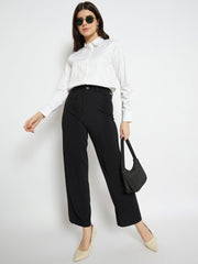 Madame White Cotton Blend Shirt