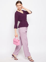 Madame Ladies Western Top H/S M3W18709 032 Purple