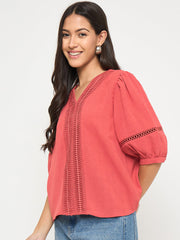 Madame Ladies Western Top H/S M5S18731 033 Red