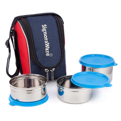 Signoraware Executive Maxx Fresh Medium Stainless Steel Lunch Box, Blue