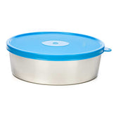 Signoraware Classic Steel Round Container (Small), 650 ml, 1 Piece, Sky Blue