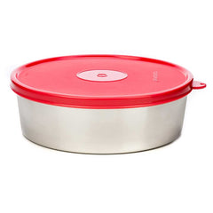 Signoraware Classic Steel Round Container (Small), 650 ml, 1 Piece, Sky Blue