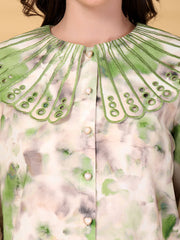 Gipsy Green Berta Embroidered Pigmented Cotton Blouse